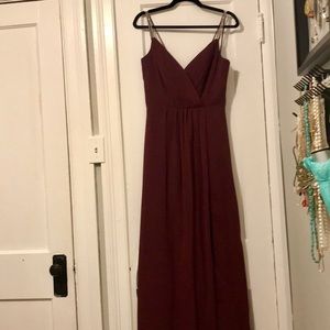 Long Bridesmaid Dress with beaded straps